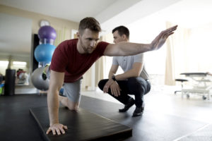 Exercise supervised for back pain by a physiotherapist