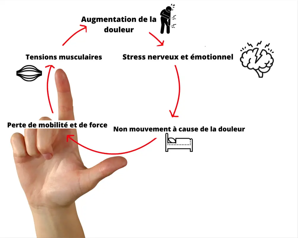 schéma du cercle vicieux de la douleur