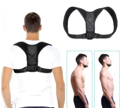 before and after wearing a posture corrector