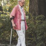 elderly person walking