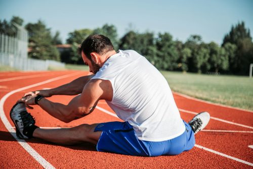A man is training