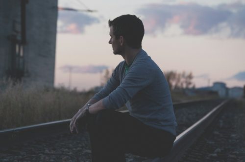 A man sitting